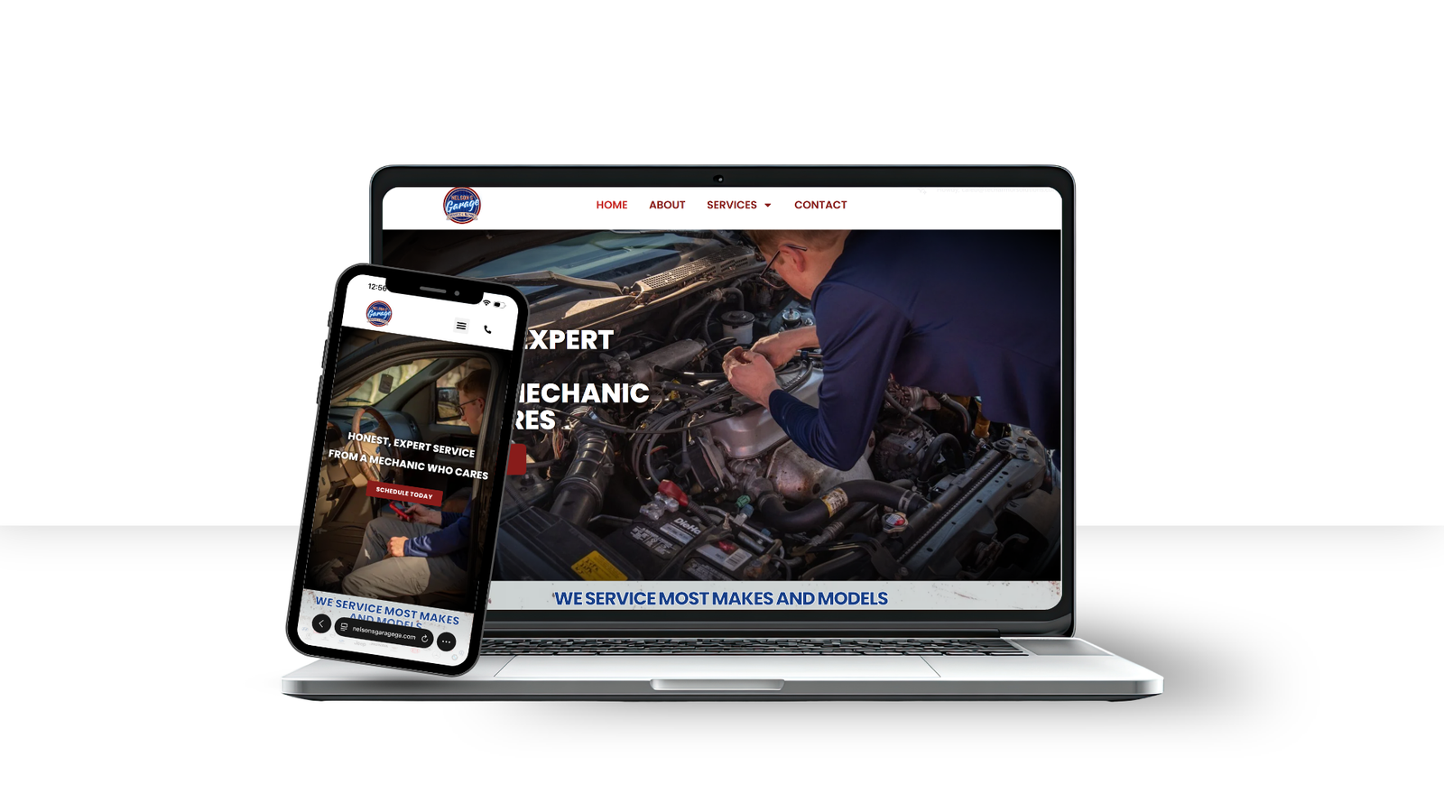 Nelson's Garage website design