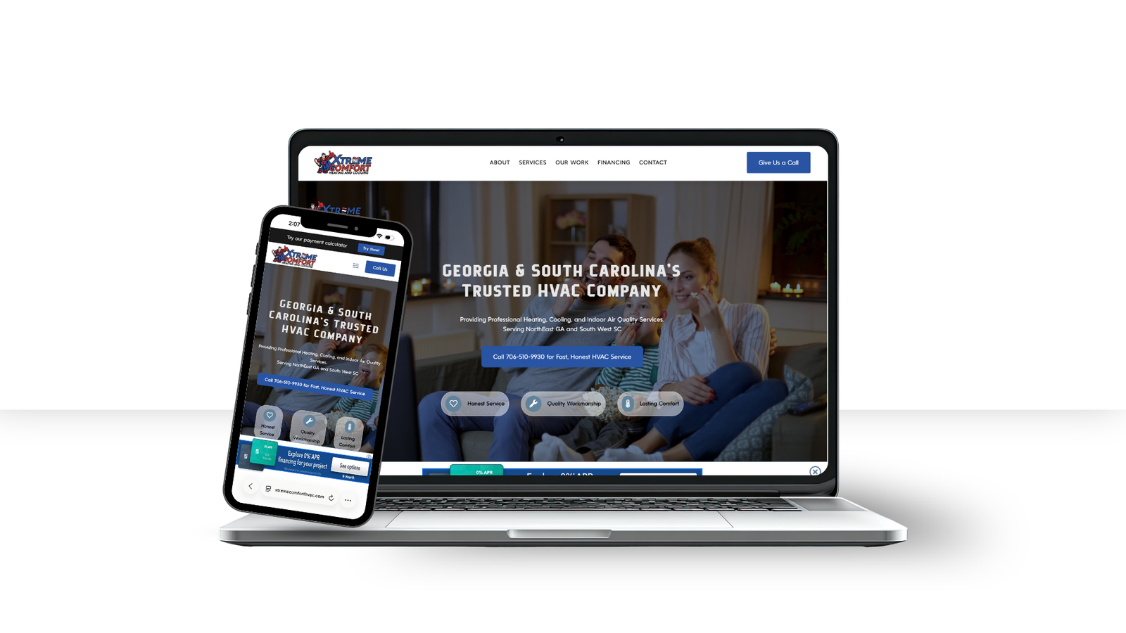 Xtreme Comfort HVAC website design